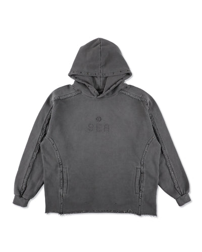 The Rolling Stones x WDS Studs＆Rhine Stones Logo Hooded sweatshirt