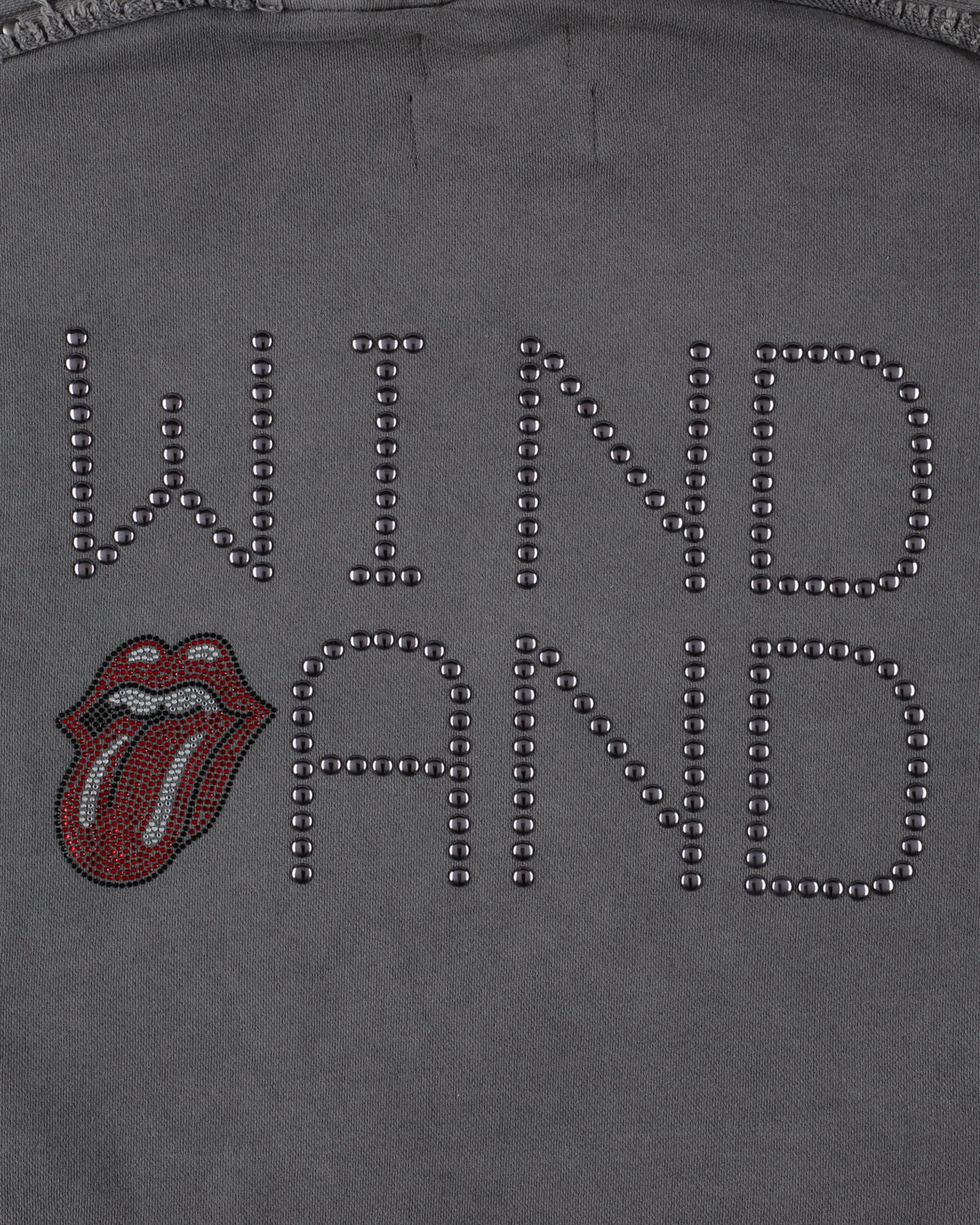 The Rolling Stones x WDS Studs＆Rhine Stones Logo Hooded sweatshirt