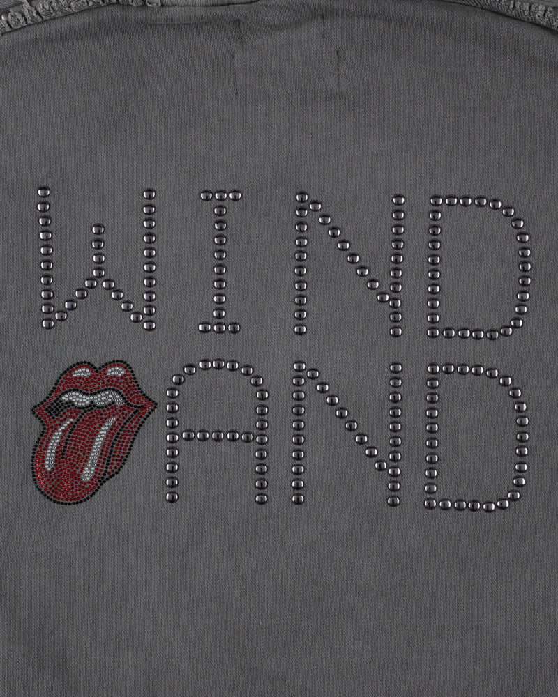 The Rolling Stones x WDS Studs＆Rhine Stones Logo Hooded sweatshirt