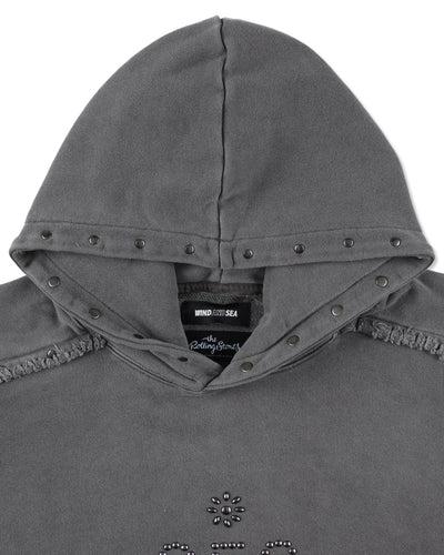 The Rolling Stones x WDS Studs＆Rhine Stones Logo Hooded sweatshirt