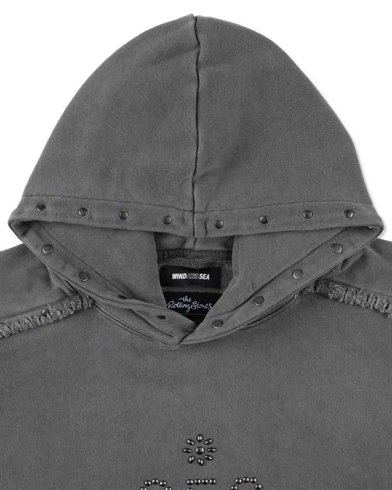 The Rolling Stones x WDS Studs＆Rhine Stones Logo Hooded sweatshirt