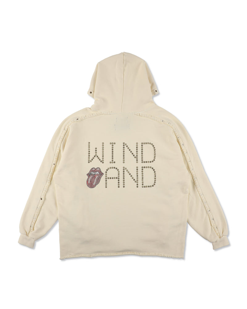 The Rolling Stones x WDS Studs＆Rhine Stones Logo Hooded sweatshirt