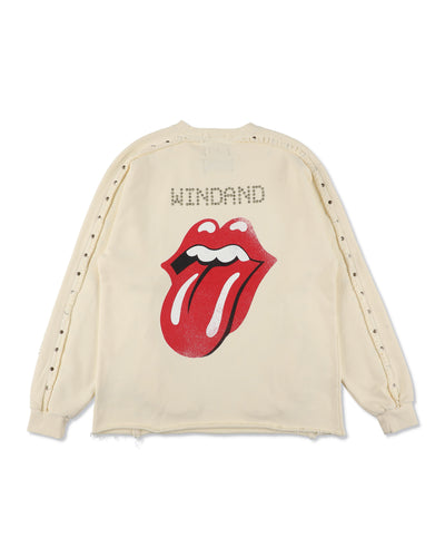The Rolling Stones x WDS Studs＆Rhine Stones Crewneck Sweatshirt