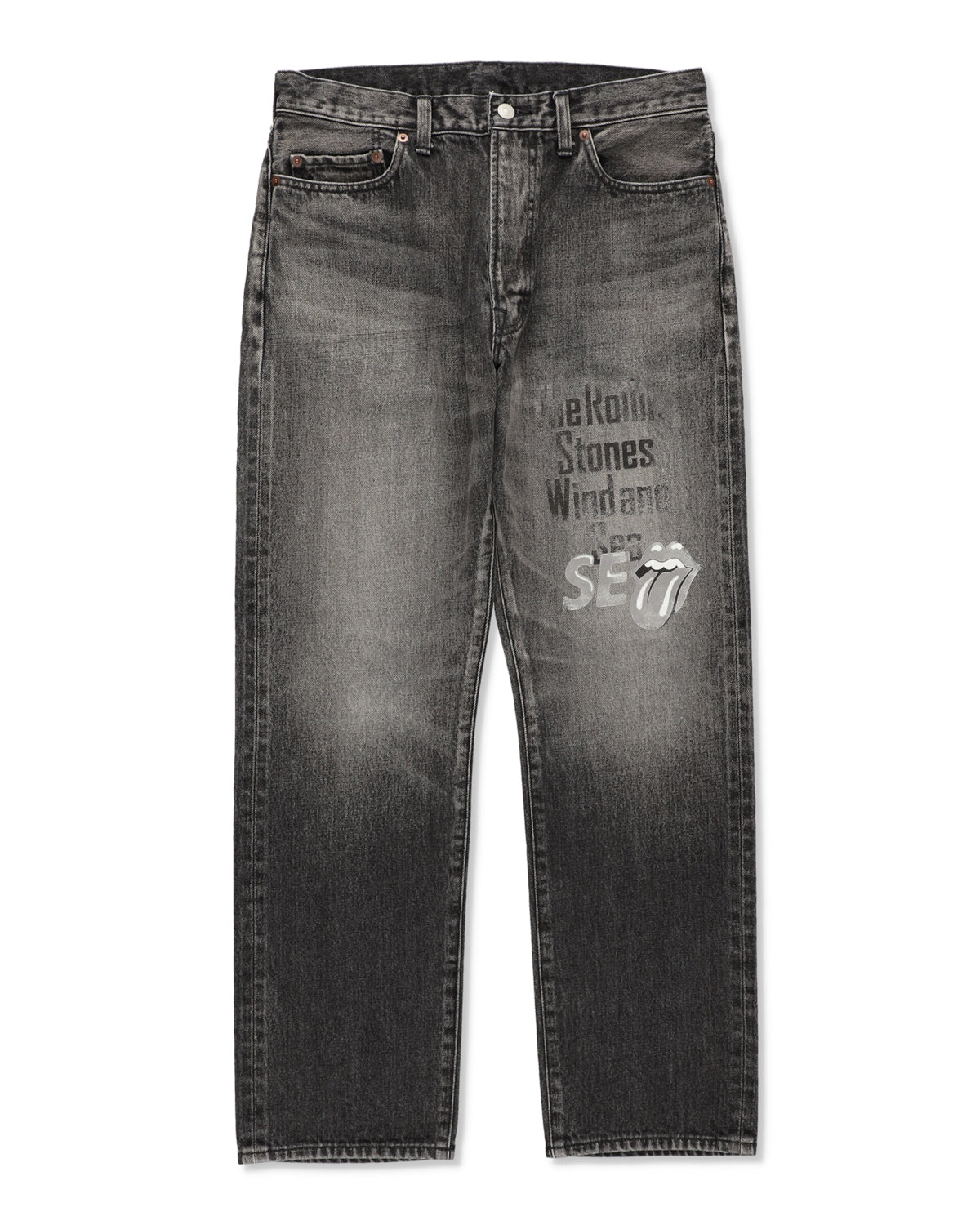 THE ROLLING STONES x WDS PRINTED DENIM PANTS