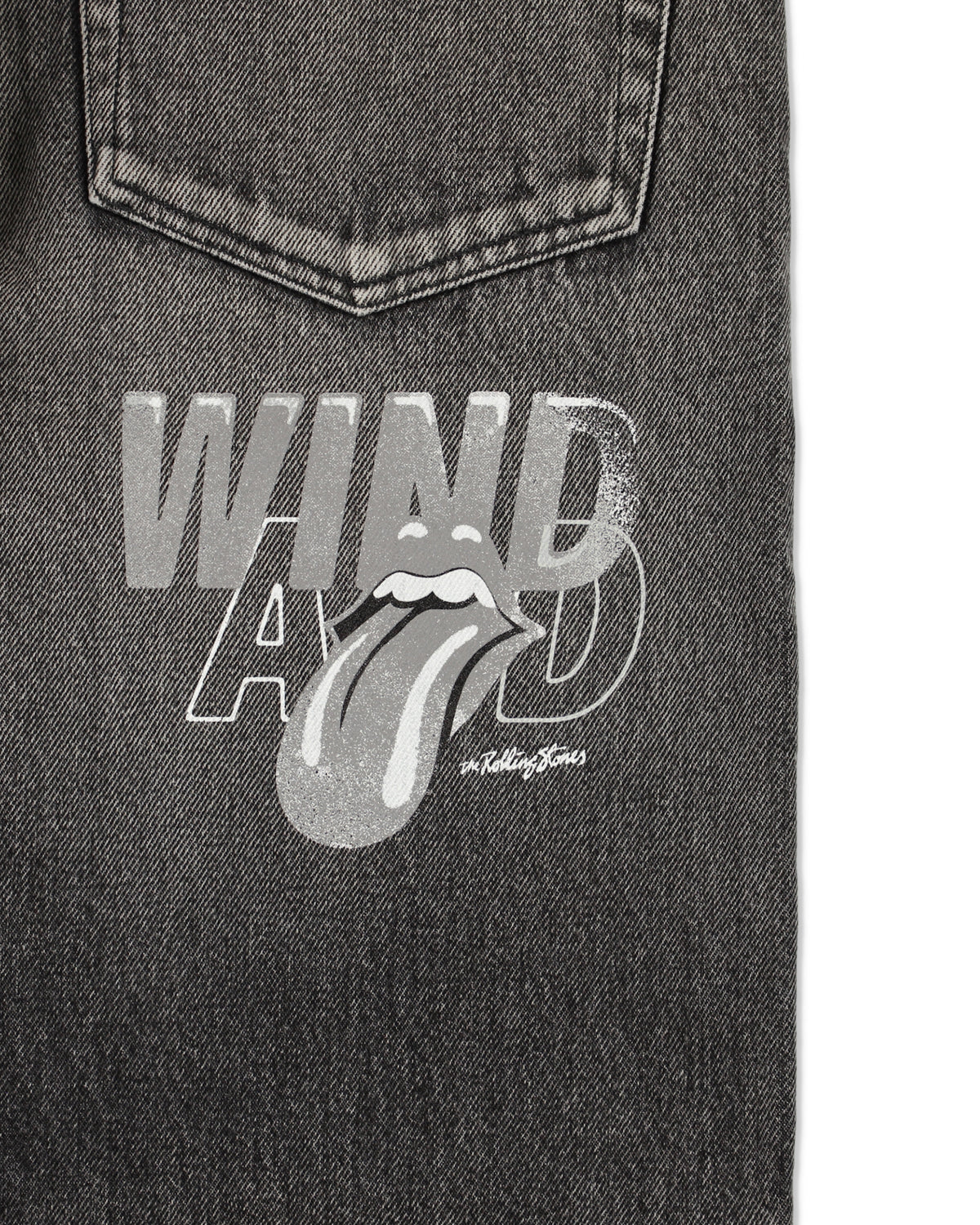 THE ROLLING STONES x WDS PRINTED DENIM PANTS