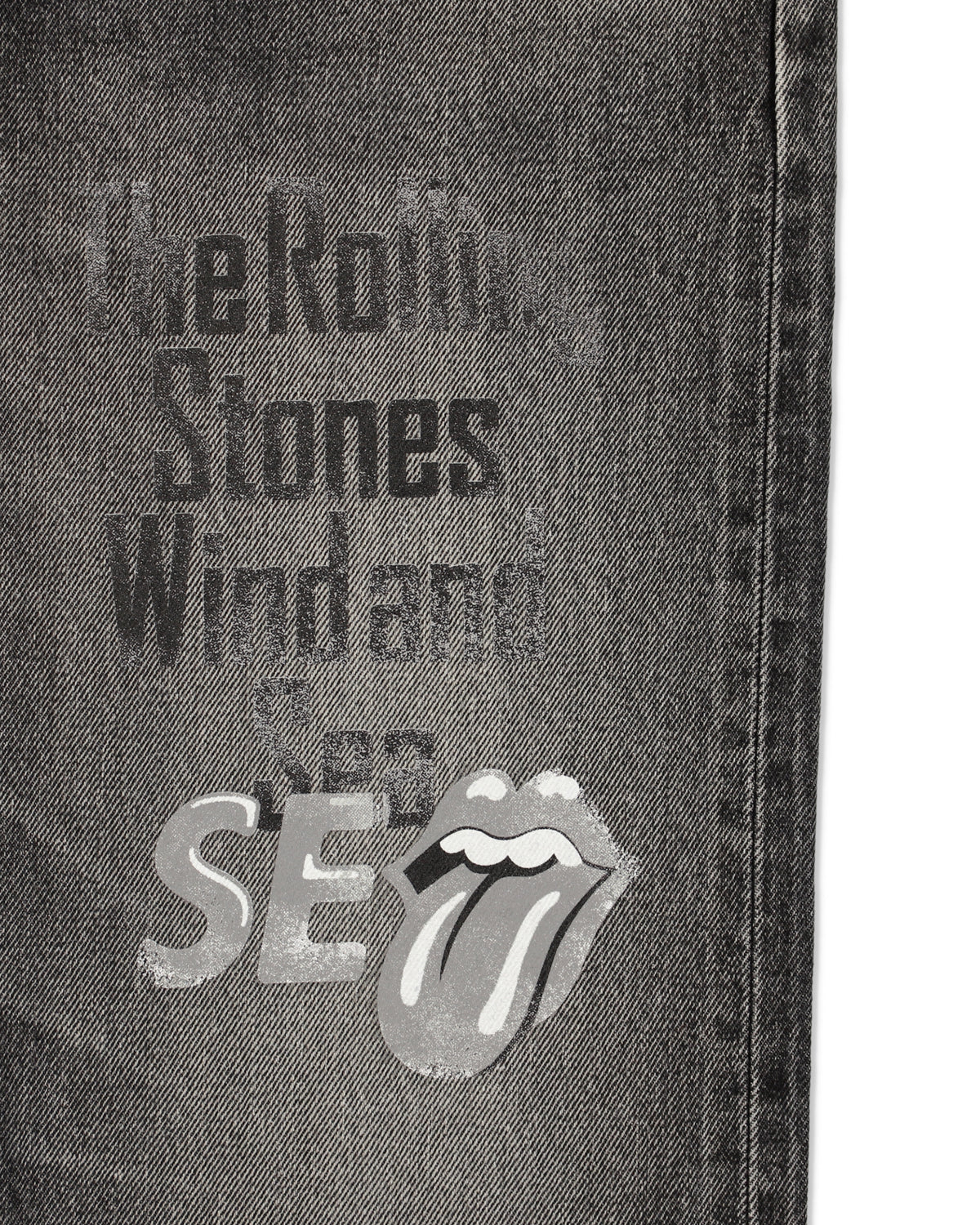 THE ROLLING STONES x WDS PRINTED DENIM PANTS