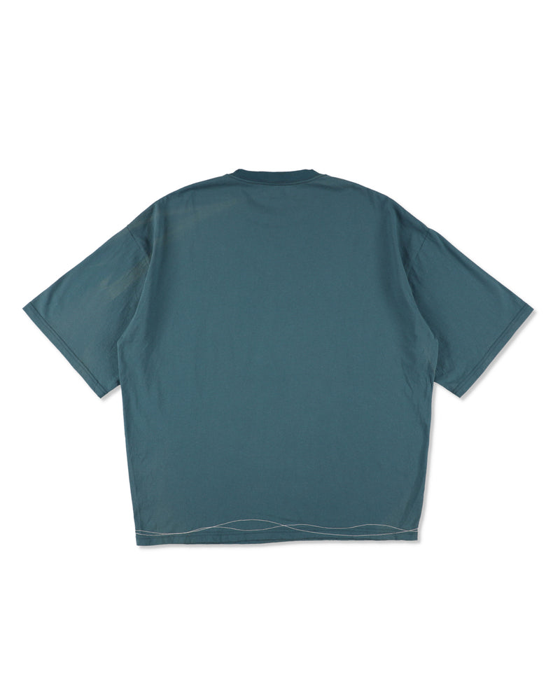 WAVE BLUE STITCH TEE
