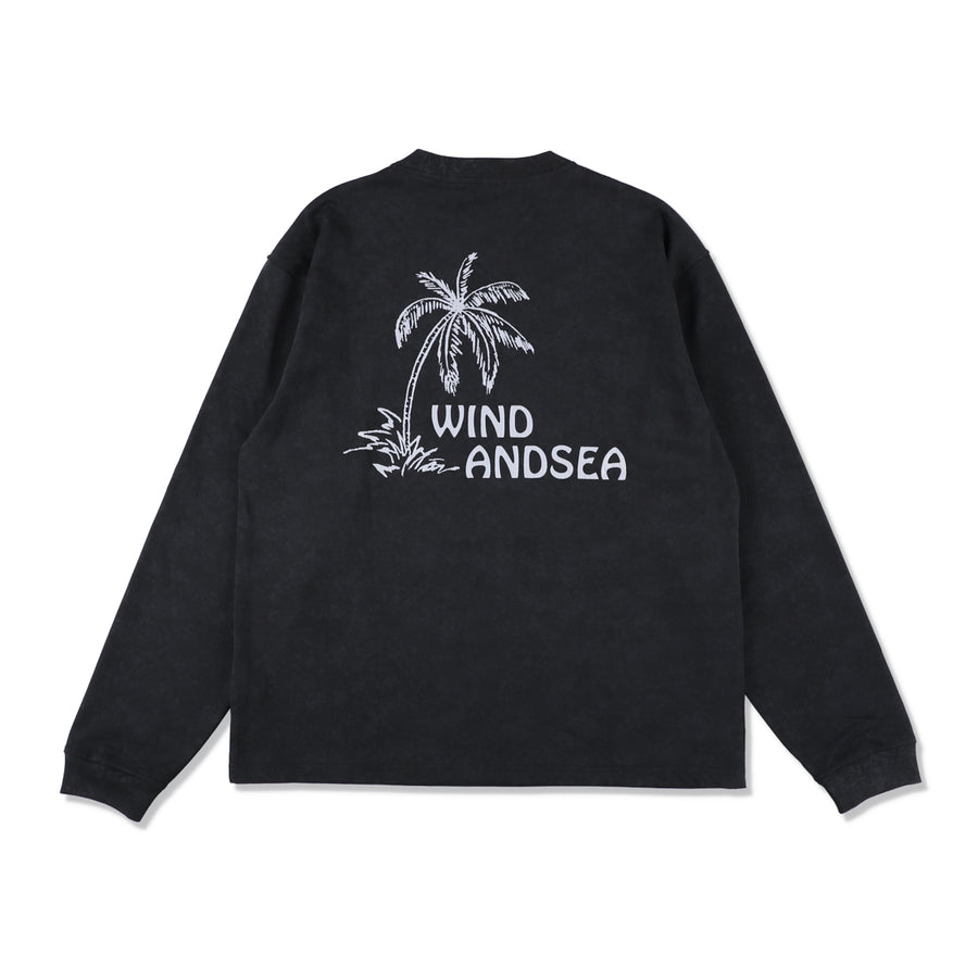 PALM TREE L/S TEE / BLACK