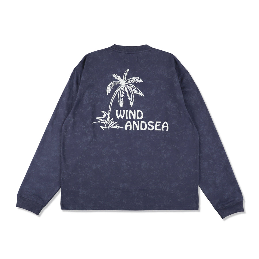 PALM TREE L/S TEE / NAVY