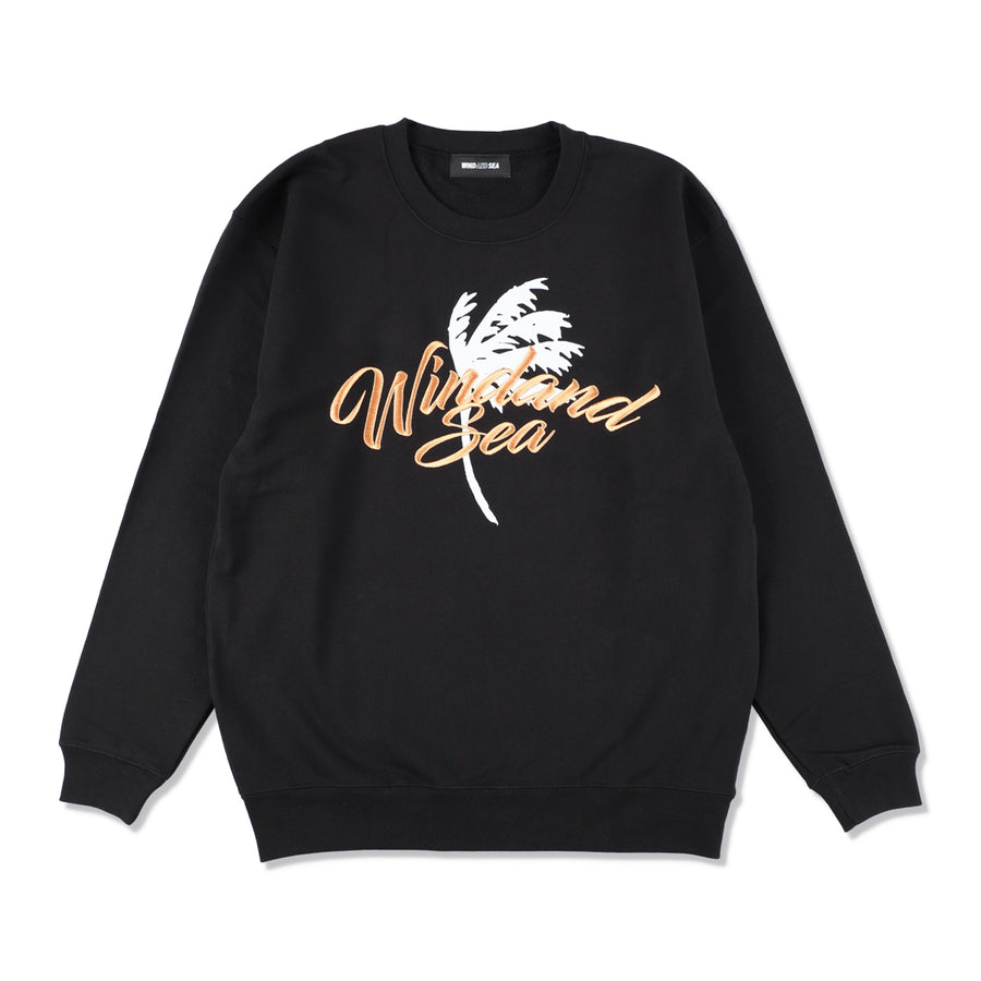 PALM TREE LOGO CREWNECK SWEAT / BLACK