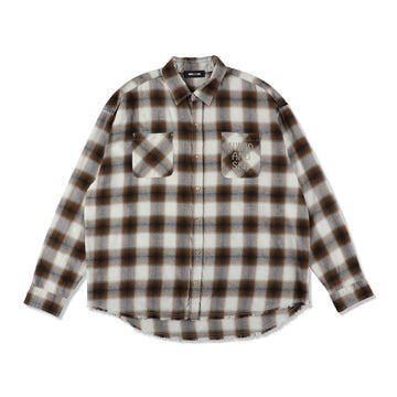 OMBRE CHECK L/S SHIRT / BROWN