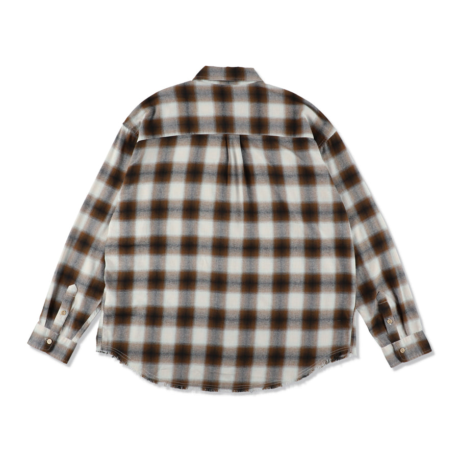 OMBRE CHECK L/S SHIRT / BROWN