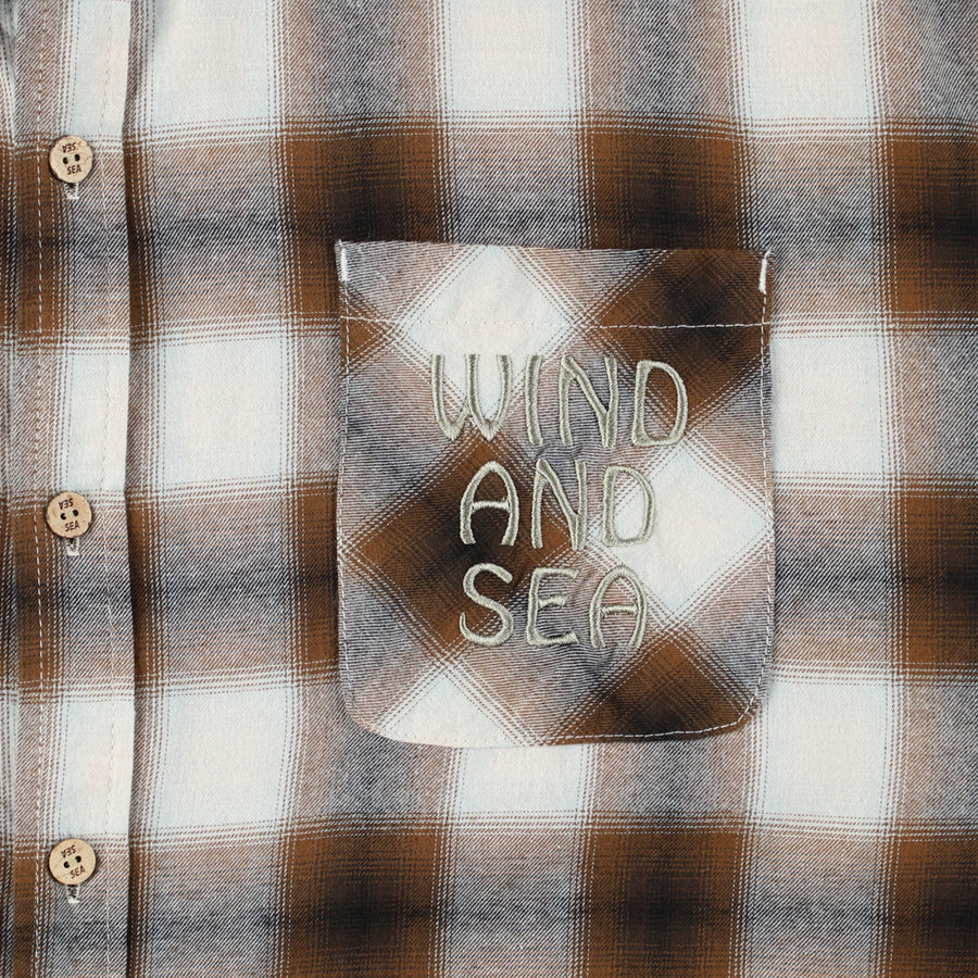 OMBRE CHECK L/S SHIRT / BROWN