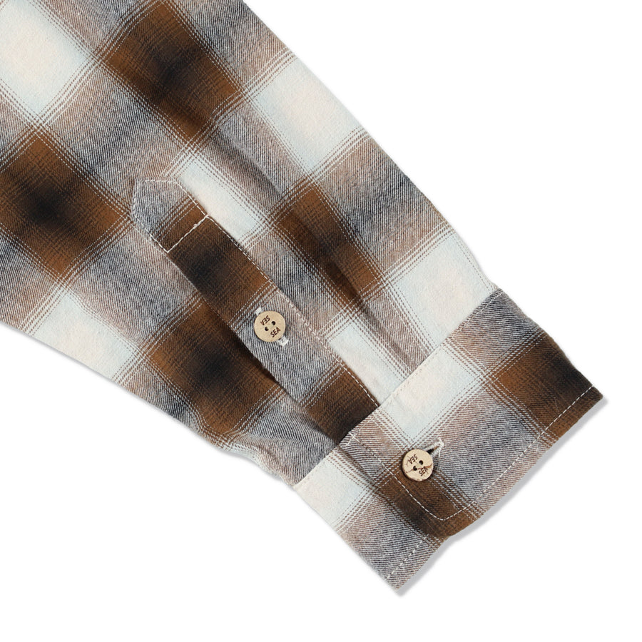 OMBRE CHECK L/S SHIRT / BROWN