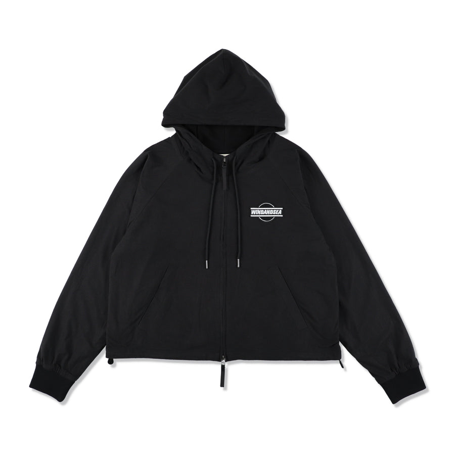 FLEECE ZIP UP HOODED SHIRT / BLACK