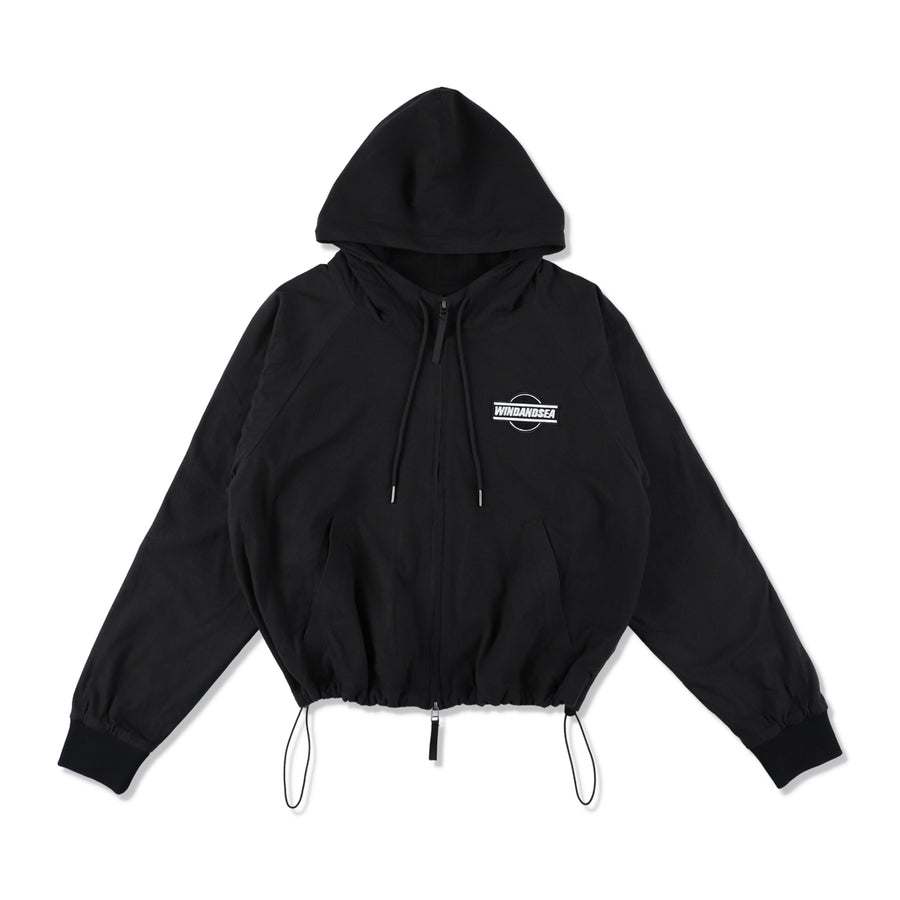 FLEECE ZIP UP HOODED SHIRT / BLACK