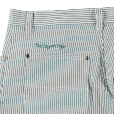 SEERSUKER STRIPE PAINTER PANTS