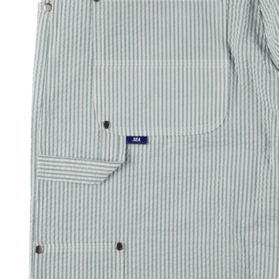 SEERSUKER STRIPE PAINTER PANTS