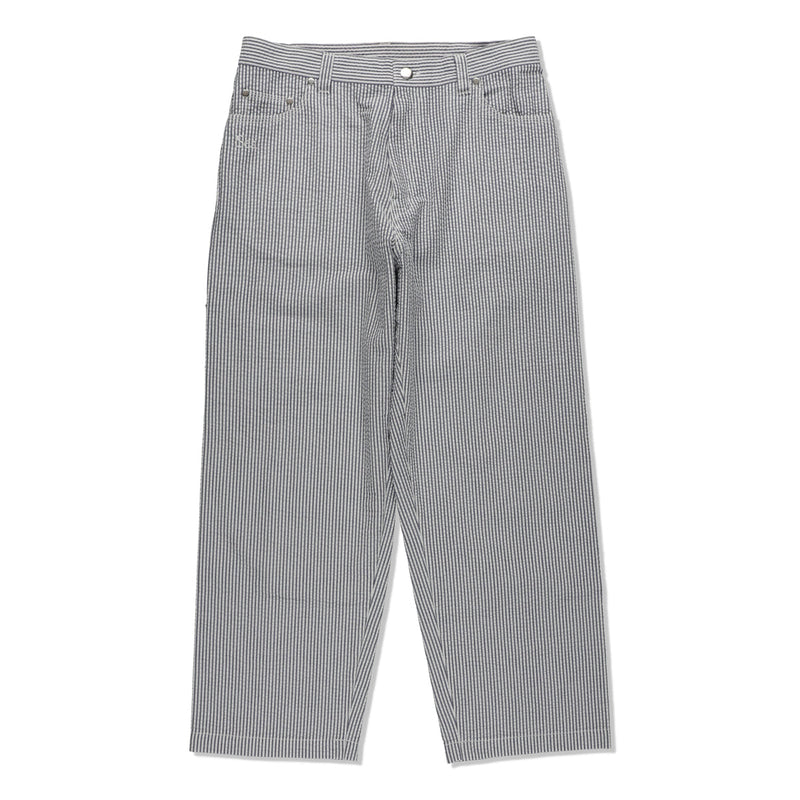 SEERSUKER STRIPE PAINTER PANTS