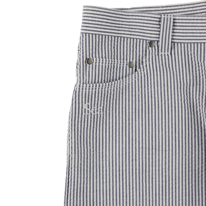 SEERSUKER STRIPE PAINTER PANTS
