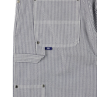 SEERSUKER STRIPE PAINTER PANTS