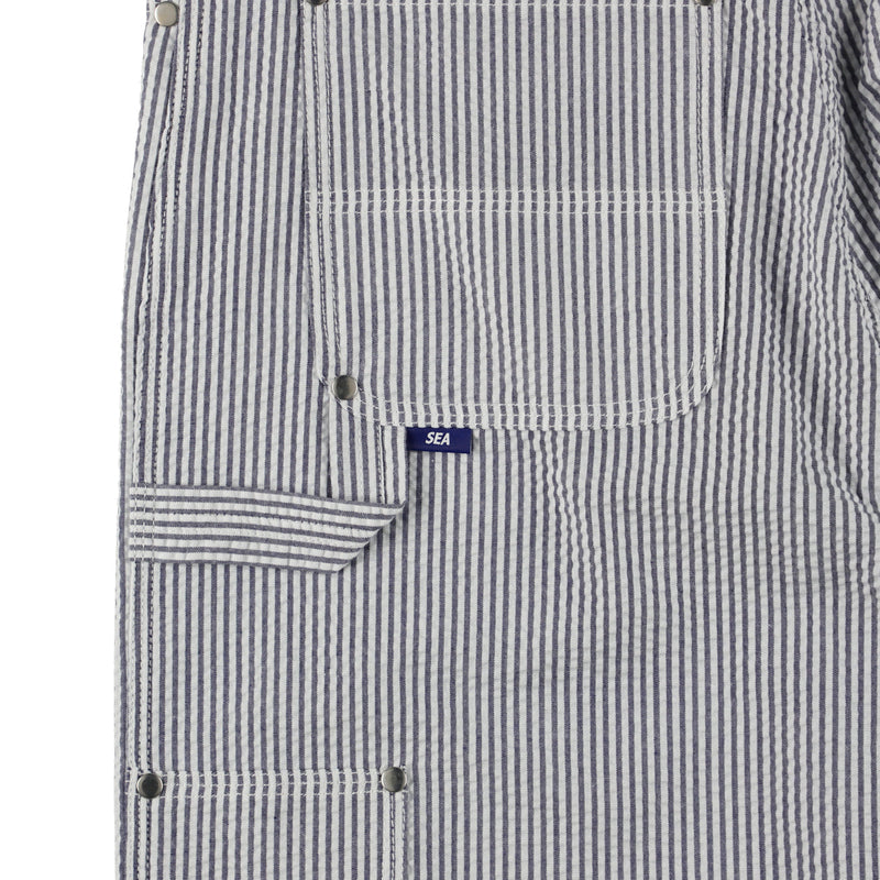 SEERSUKER STRIPE PAINTER PANTS