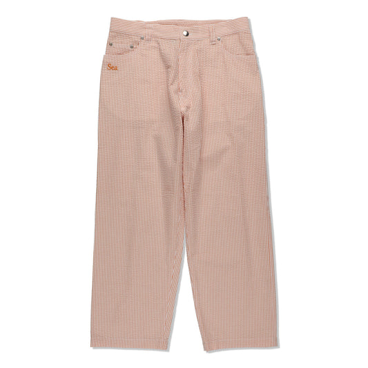 SEERSUKER STRIPE PAINTER PANTS