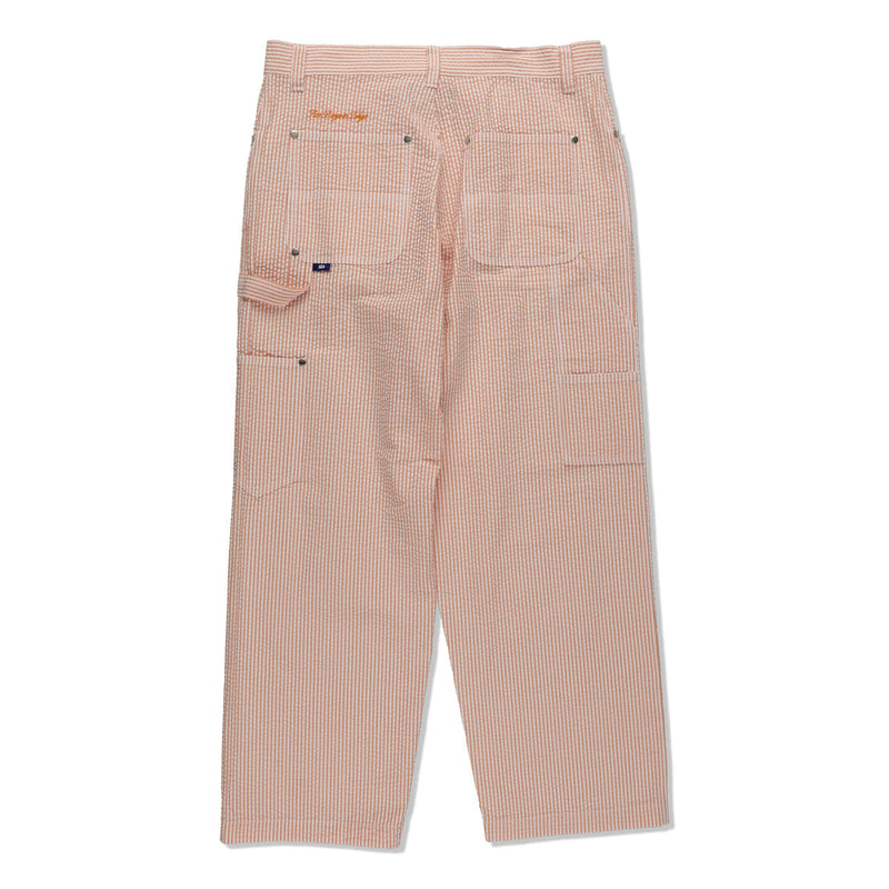 SEERSUKER STRIPE PAINTER PANTS
