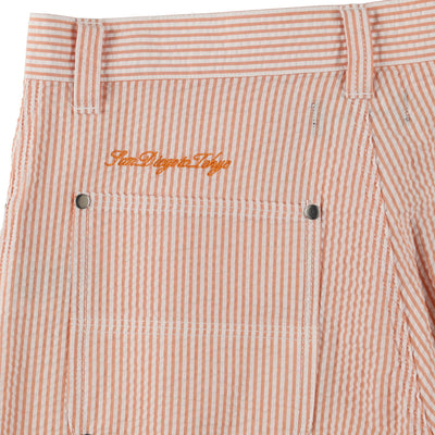 SEERSUKER STRIPE PAINTER PANTS