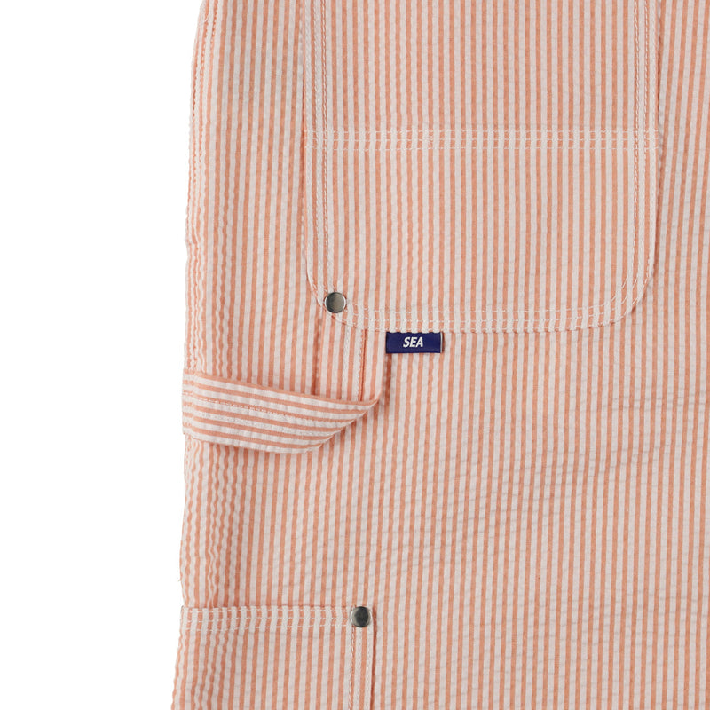 SEERSUKER STRIPE PAINTER PANTS