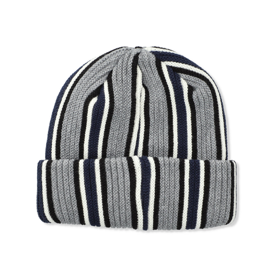 STRIPE KNIT CAP / GRAY_NAVY