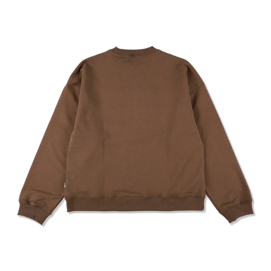 COLLEGE LOGO CREWNECK SWEATSHIRT / BROWN