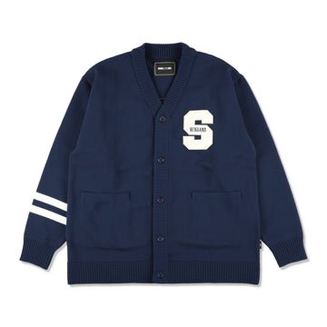 LOGO PATCH KNIT CARDIGAN / NAVY