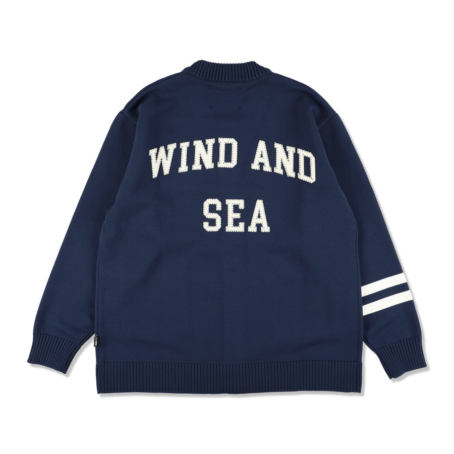 LOGO PATCH KNIT CARDIGAN / NAVY