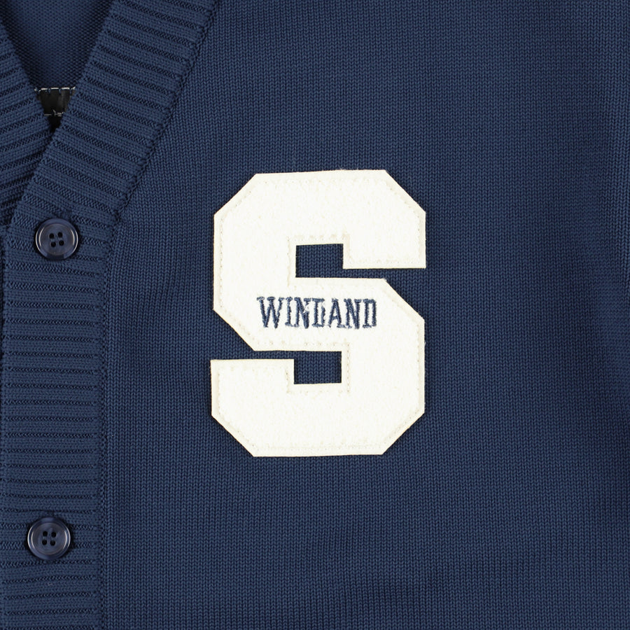 LOGO PATCH KNIT CARDIGAN / NAVY