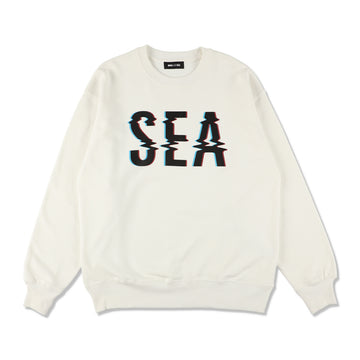 GLITCH LOGO CREWNECK SWEATSHIRT / WHITE