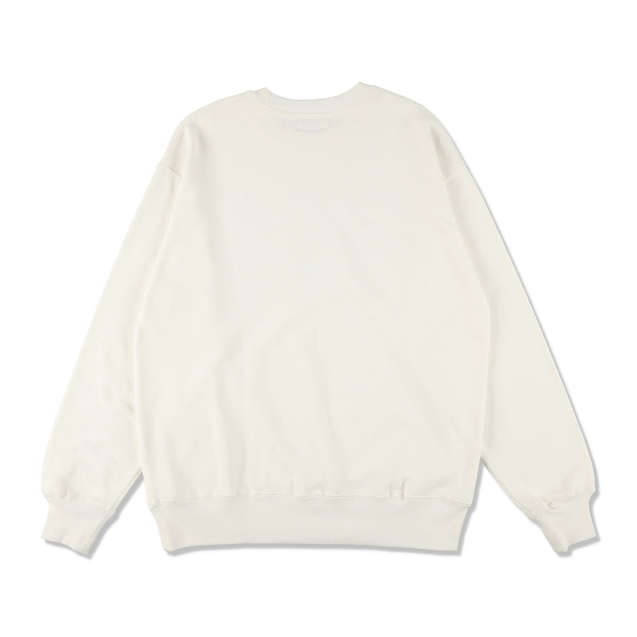 GLITCH LOGO CREWNECK SWEATSHIRT / WHITE