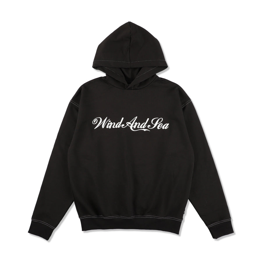 STITCH LOGO HOODED SWEATSHIRT / BLACK