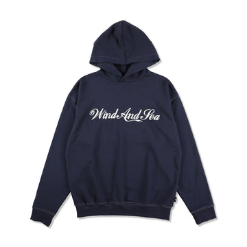 STITCH LOGO HOODED SWEATSHIRT / NAVY