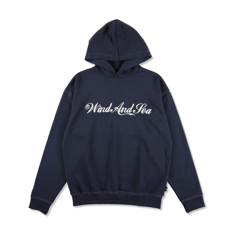 STITCH LOGO HOODED SWEATSHIRT / NAVY