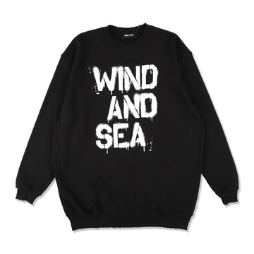 SPRAY LOGO CREWNECK SWEATSHIRT / BLACK