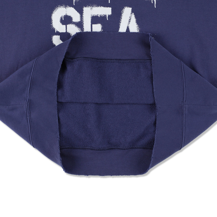 SPRAY LOGO CREWNECK SWEATSHIRT / NAVY