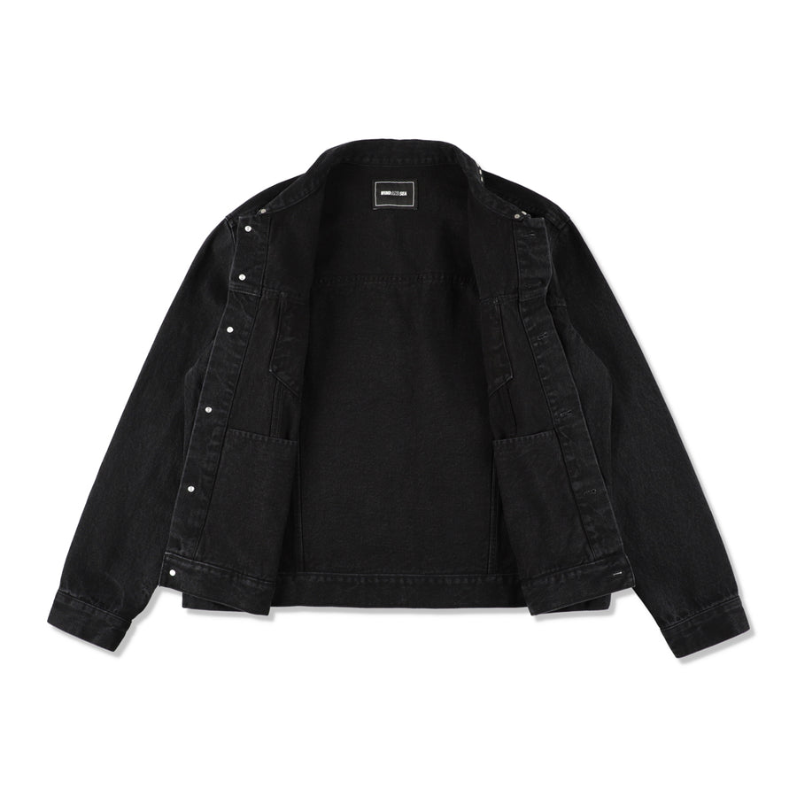 STUDDED DENIM JACKET / BLACK