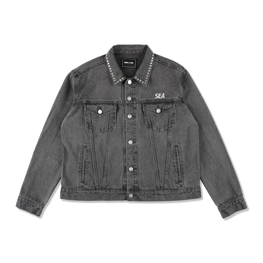 STUDDED DENIM JACKET / BLACK_OTHER