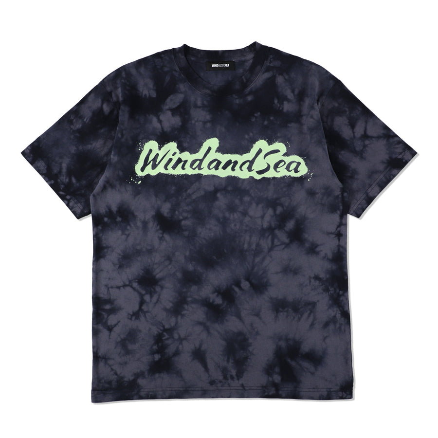 TIE-DYE SPRAY LOGO S/S TEE / BLACK