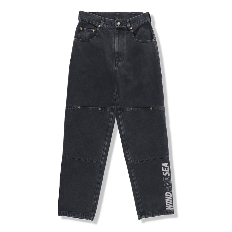 Double Knee Denim Pant / BLACK