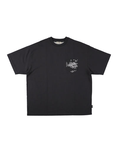 BLACK BANDANA BACK PANEL POCKET  TEE