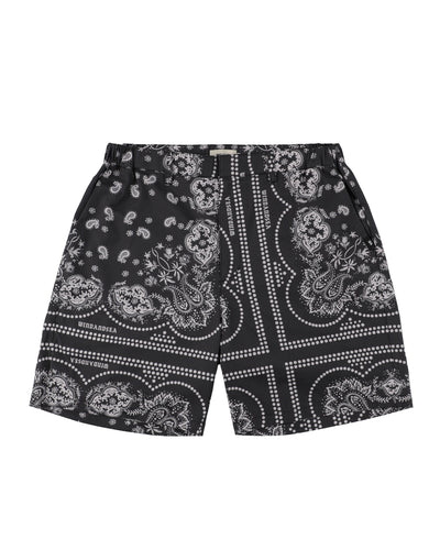 BLACK BANDANA SHORTS