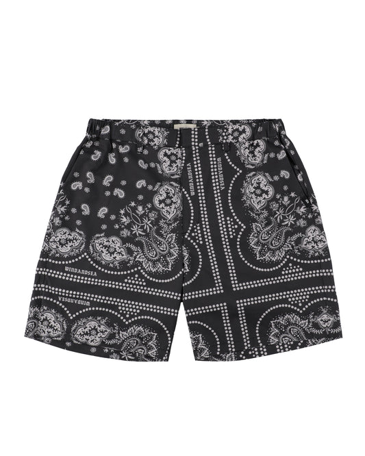 BLACK BANDANA SHORTS