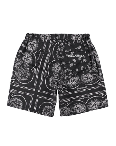 BLACK BANDANA SHORTS